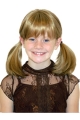 High Quality Blonde Straight With Bangs Shoulder Length Lace Front Synthetic Kids Wigs