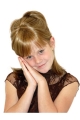 High Quality Blonde Straight With Bangs Shoulder Length Lace Front Synthetic Kids Wigs