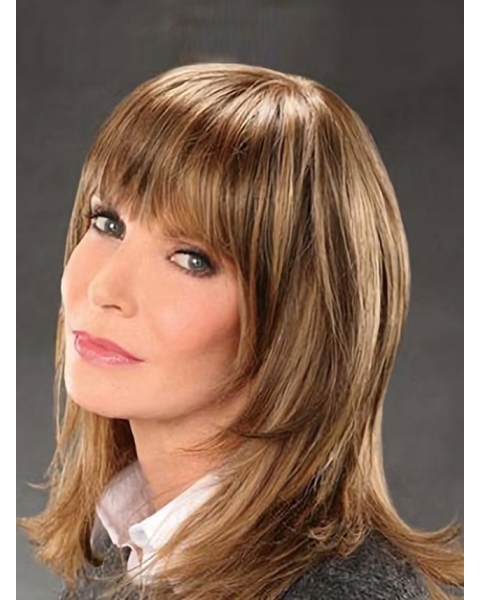  Fairy and Modern Tease Mid-length Layered Straight Lace Front Human Hair Jacklyn Smith Wig