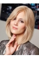 Ideal Blonde Shoulder Length Lace Front Human Hair Women Wigs