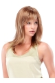 New Style Layered Blonde Straight With Bangs  Capless Synthetic Women Wigs