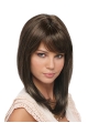 Affordable Brown Straight Shoulder Length Glueless Lace Wigs