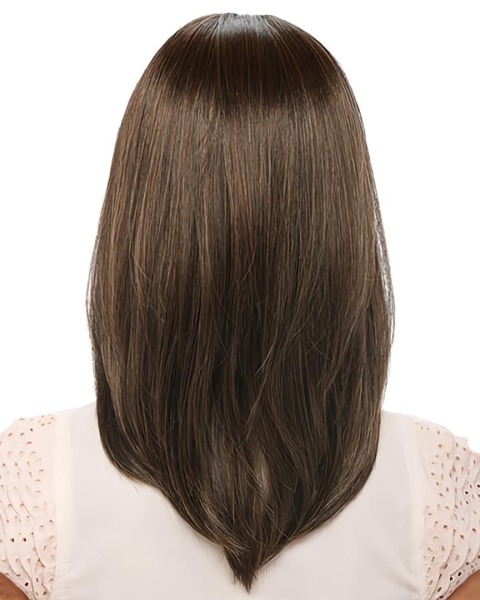 Affordable Brown Straight Shoulder Length Glueless Lace Wigs