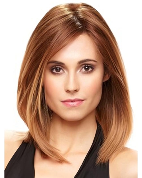 Traditiona Auburn Straight Shoulder Length Lace Front Synthetic Women Wigs