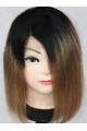 Discount Shoulder Length Straight Style Without Bangs Lace Front Human Hair Women Ombre Wigs