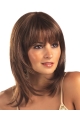  Sleek Medium Straight With Bangs  Lace Front Synthetic Women Wigs