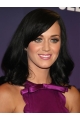 Soft Black Straight Shoulder Length Mono Human Hair Katy Perry Wigs For Women