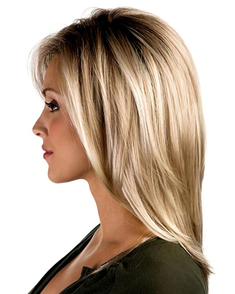 Tempting Blonde Straight Shoulder Length Capless Synthetic Women Wigs