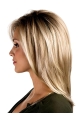 Tempting Blonde Straight Shoulder Length Capless Synthetic Women Wigs