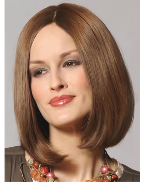 Refined Straight Shoulder Length Lace Front  Human Hair Bobs Women Wigs