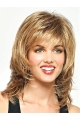 Fashionable Blonde Medium Straight Capless Synthetic Women Wigs