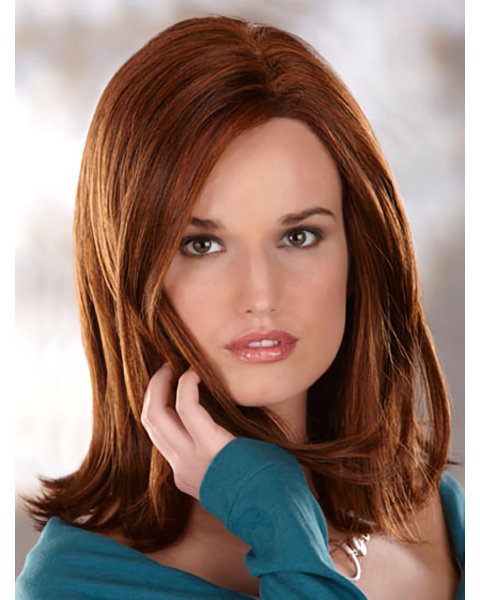 Fabulous Auburn Straight Shoulder Length Capless Synthetic Women Wigs