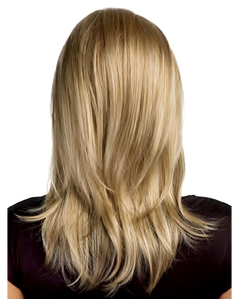 Wholesome Blonde Monofilament Straight Shoulder Length Lace Synthetic Women Wigs