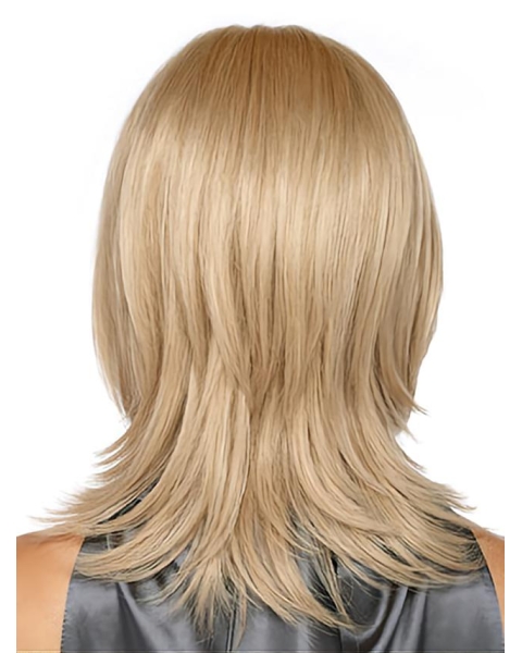 Braw Blonde Straight Shoulder Length Capless Synthetic Women Wigs