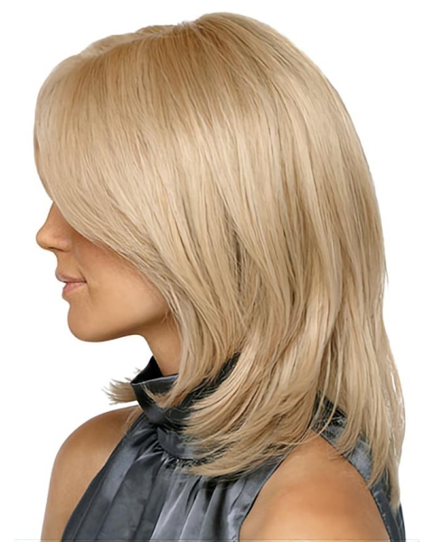 Braw Blonde Straight Shoulder Length Capless Synthetic Women Wigs