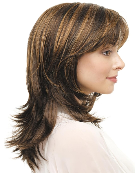 Good Straight Shoulder Length Lace Front Synthetic Women Wigs