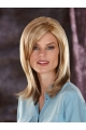 Suitable Blonde Straight Shoulder Length Capless Synthetic Women Wigs