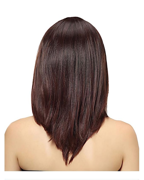 Nice Auburn Straight Shoulder Length Capless Synthetic Women Wigs