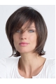 Brown Shoulder Length Straight With Bangs Lace Front Fantastic Human Hair Women Wigs