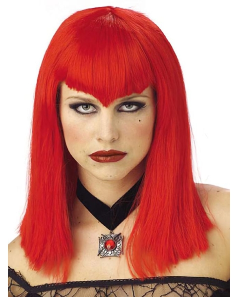 Bright Red Straight Lace Front Synthetic Women Wigs