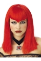 Bright Red Straight Lace Front Synthetic Women Wigs