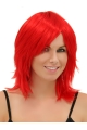  Shoulder Length Red  Straight Capless Synthetic Women Wigs