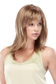 Incredible Blonde Straight With Bangs Shoulder Length Lace Front Synthetic Women Wigs