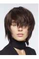 High Quality Fabulous Brown Shoulder Length Straight Layered Lace Front Synthetic Women Wigs