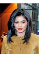 Black Straight Without Bangs Capless Synthetic Kylie Jenner Hair