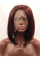 Auburn  Straight Without Bangs Shoulder Length Lace Front Synthetic Wigs