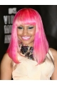 Ombre/2 Tone Straight With Bangs Shoulder Length Lace Front Synthetic Nicki Minaj Wigs