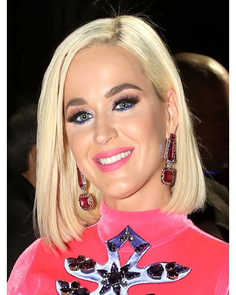 Straight Blonde Lace Front Shoulder Length Bobs Katy Perry Wigs