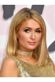 Straight Blonde Shoulder Length Without Bangs Lace Front Synthetic Women Paris Hilton Wigs