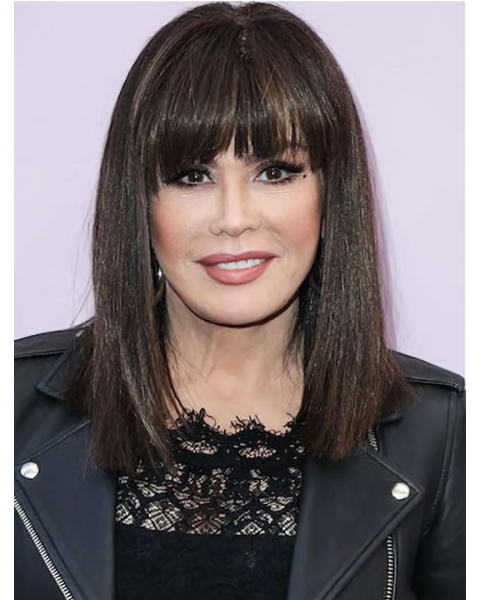 Straight With Bangs  Lace Front Synthetic Marie Osmond Wigs