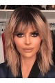  Shoulder Length Straight With Bangs Lace Front Synthetic Lisa Rinna Wigs