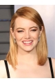  Blonde Lace Front Shoulder Length Straight Without Bangs Synthetic Emma Stone Wigs