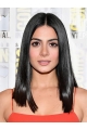  Black Straight Without Bangs Shoulder Length Capless Synthetic Women Emeraude Toubia Wigs