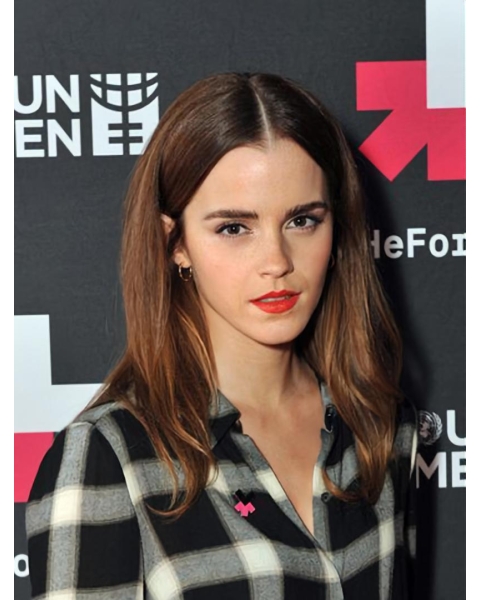  Straight Shoulder Length Full Lace Synthetic Emma Watson Women Wigs