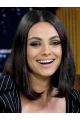 Black Straight Shoulder Length  Full Lace Human Hair Bobs Mila Kunis Wigs