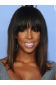 Straight Ombre/2 Tone With Bangs Lace Front Shoulder Length Synthetic Kelly Rowland Wigs