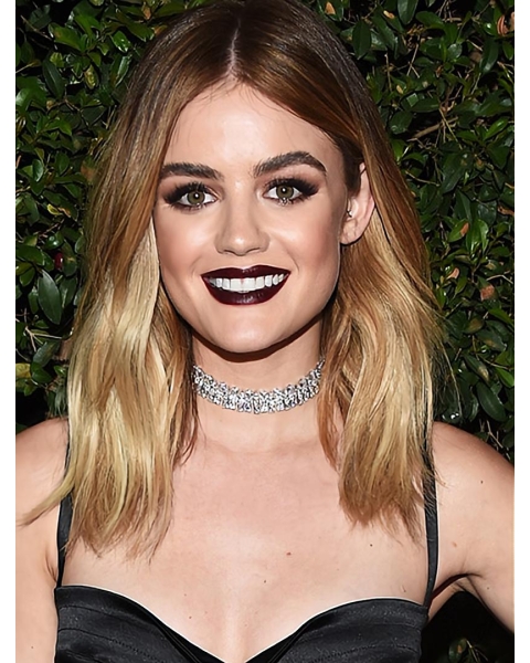 Straight Shoulder Length Lace Front Synthetic  Lucy Hale Wigs