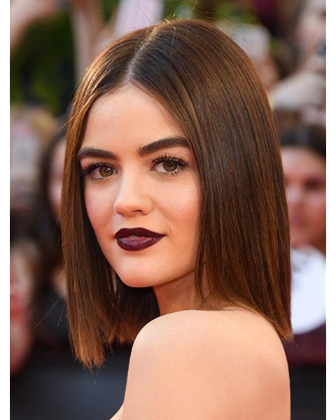 Straight  Shoulder Length Lace Front Synthetic Women Lucy Hale Wigs