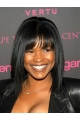 Black Straight Shoulder Length With Bangs Capless Synthetic Nia Long Wigs