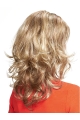 Blonde Wavy Shoulder Length Monofilament Synthetic Women Medium Wigs