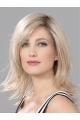 Blonde Wavy Shoulder Length Layered Mono Human Hair Wigs For Lady