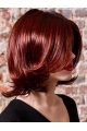 Red Wavy Without Bangs Monofilament Synthetic Women Wigs