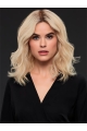 Blonde Wavy Without Bangs Layered Shoulder Length Medium Synthetic Women Wigs