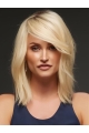 Blonde Wavy Shoulder Length Monofilament Layered Human Hair Women Wigs