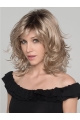 New Blonde Shoulder Length Wavy Lace Synthetic Women Wigs 