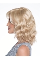 Wavy Platinum Blonde Layered Mono Synthetic Women Wigs